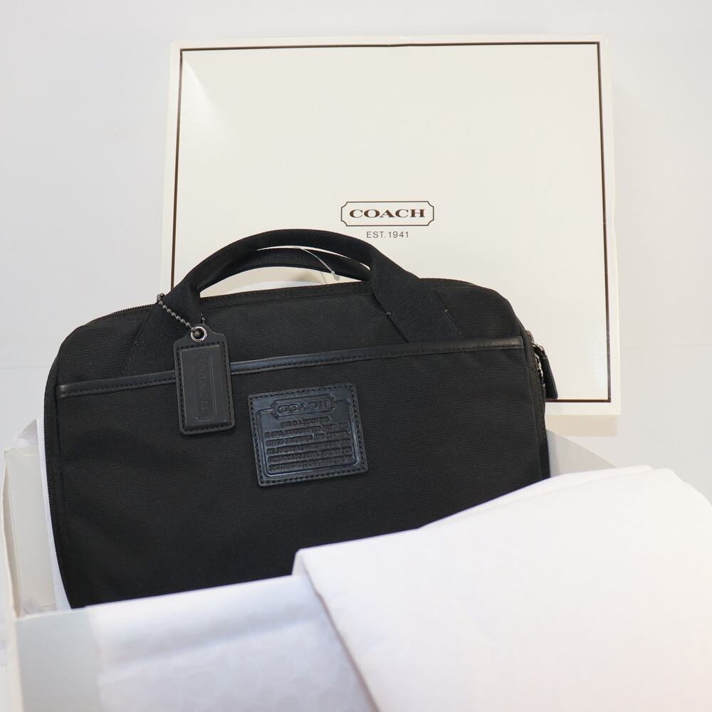 Coach Black Top Handle Tablet Case Bag‎ NWT with Box